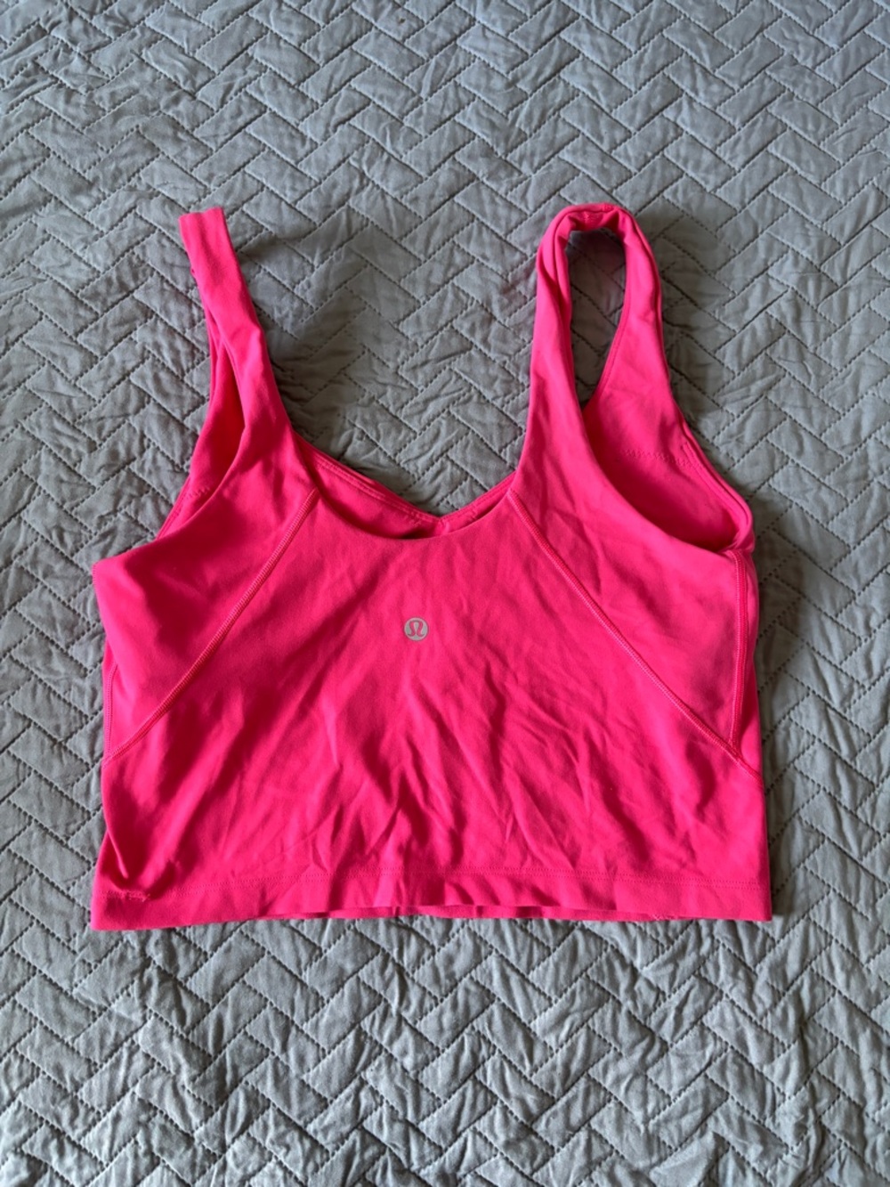 Lululemon Align Tank Neon Pink Cropped Tank Top Size 8 - Picture 2 of 2